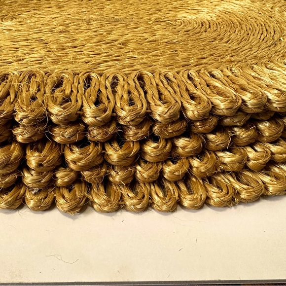 Dining | Rafia Woven Straw Jute Abaca Wicker Placemats Set Of 5 Vintage ...